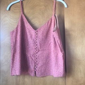 Madewell floral button down silk cami, orange